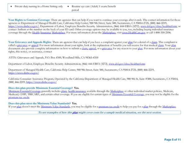 Anthem Value Ded HMO 2000 30 60 25% Select HMO SBC - Page 5