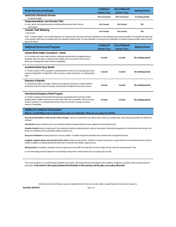 Dental Summary - Page 3