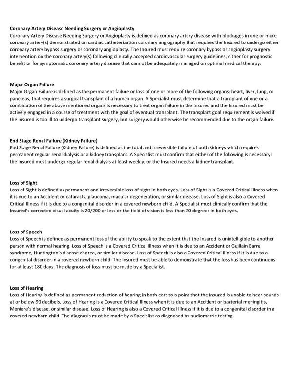 Critical Illness Benefits Summary - Page 4