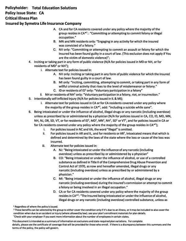 Critical Illness Benefits Summary - Page 13