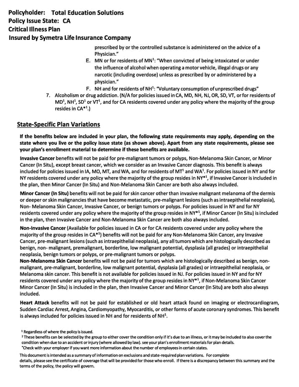 Critical Illness Benefits Summary - Page 14