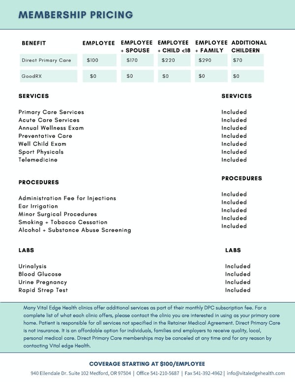 VEH  Services & Pricing - Page 2