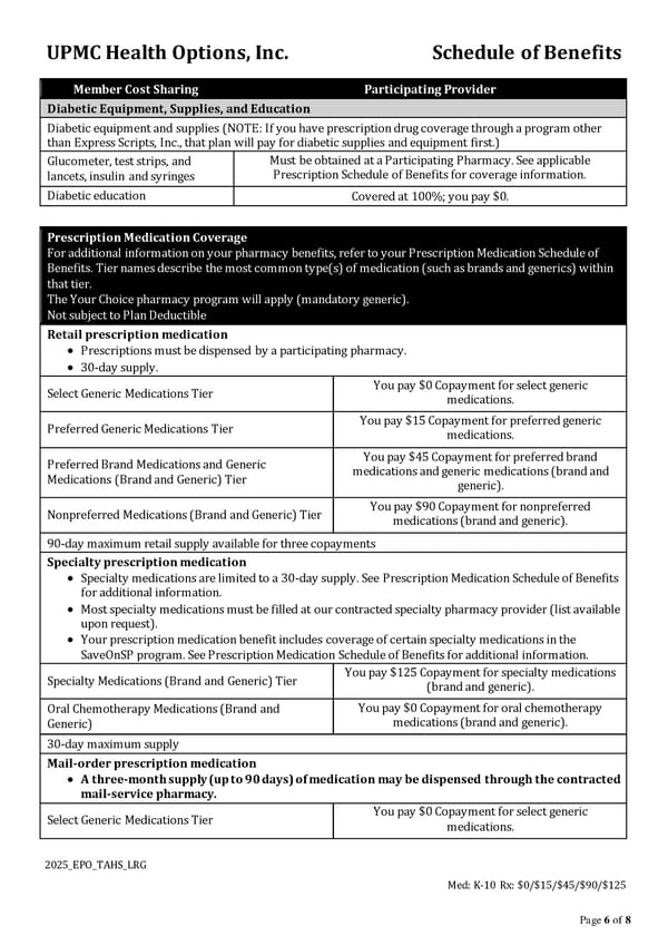 UPMC Health Options: Schedule of Benefits Overview - Page 6