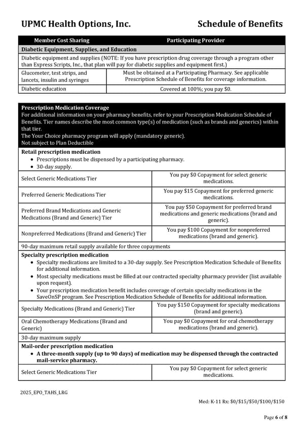 UPMC Health Options: Schedule of Benefits Overview - Page 6