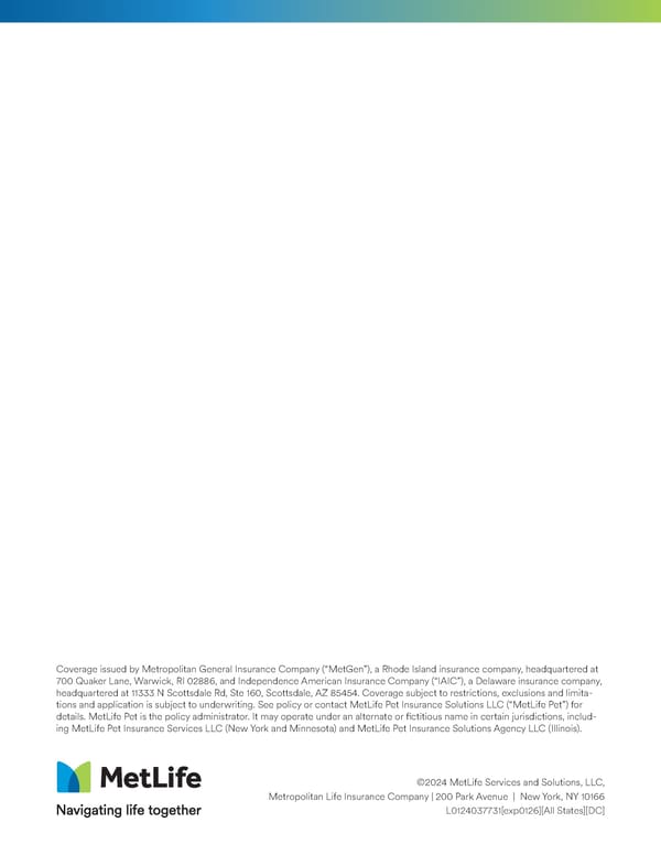 MetLife Pet Insurance: Claim Process Overview - Page 2
