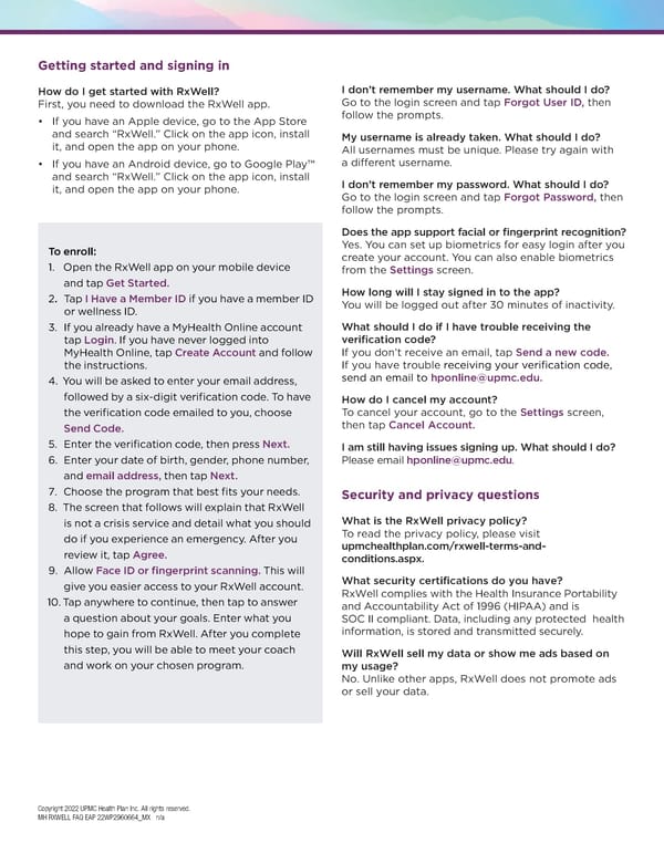 RxWell FAQ Document - Page 2