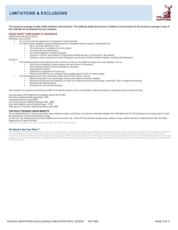 Group Short-Term Disability Insurance Benefit Highlights - Page 3