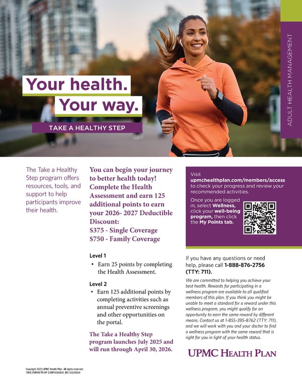Your Health, Your Way: Take a Healthy Step Program - Page 1