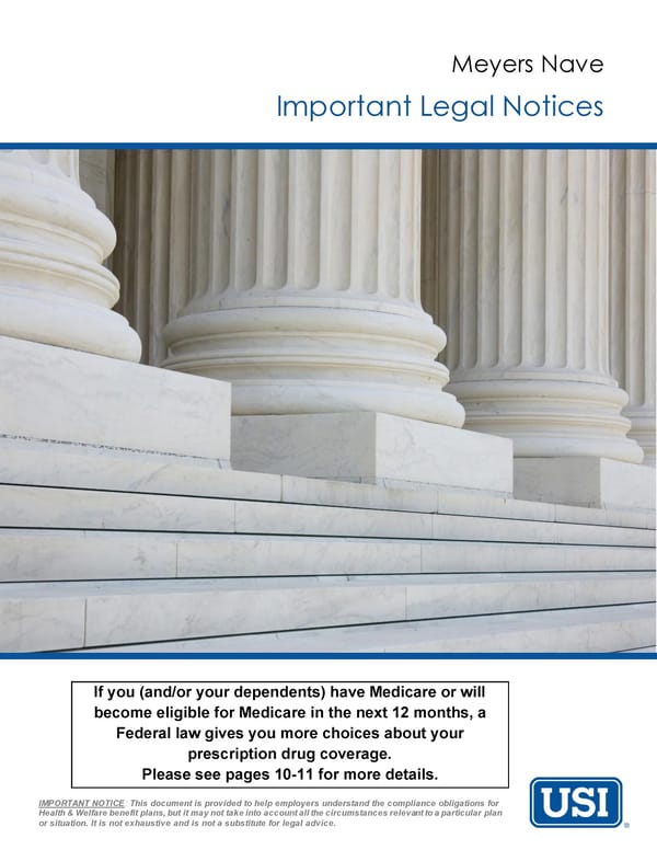 Important Legal Notices - Medicare Information - Page 1