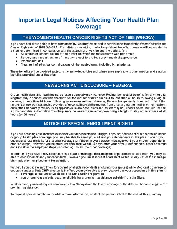 Important Legal Notices - Medicare Information - Page 2