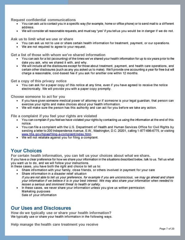 Important Legal Notices - Medicare Information - Page 7