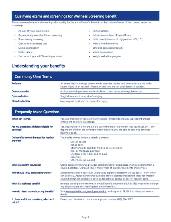 Accident Insurance Benefit Summary - Page 7