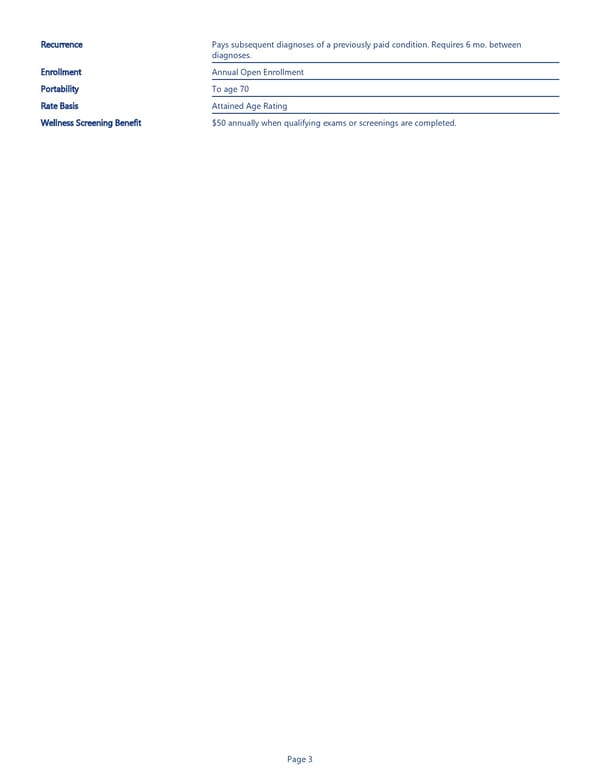 Critical Illness Insurance Benefit Summary - Page 3
