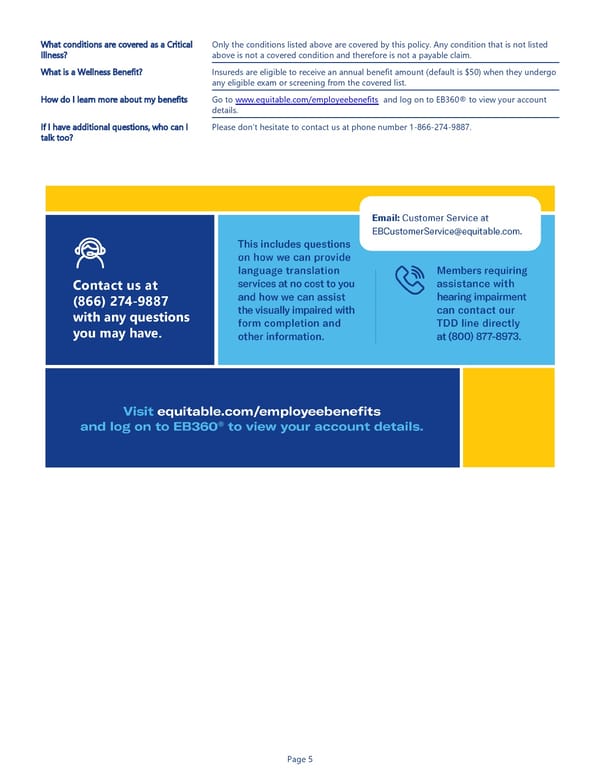 Critical Illness Insurance Benefit Summary - Page 5