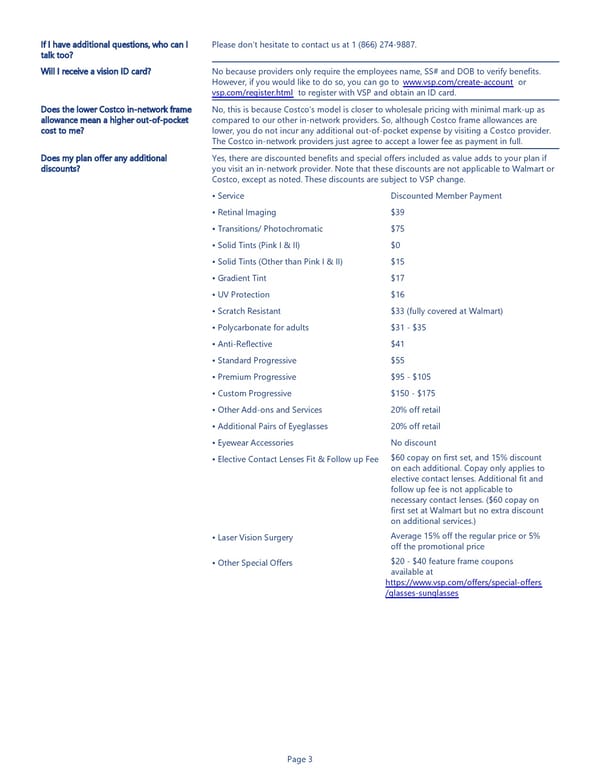 Vision Insurance Benefit Summary - Page 3