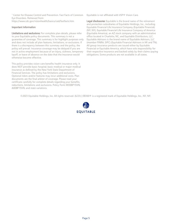 Vision Insurance Benefit Summary - Page 5