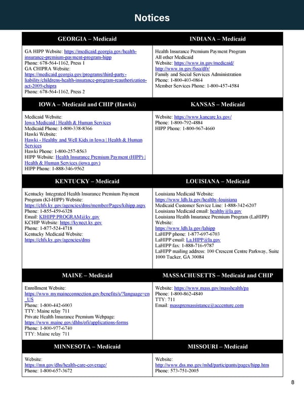 HIPAA and Health Insurance Notices - Page 8