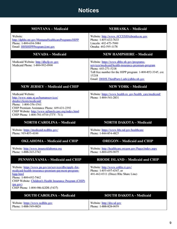 HIPAA and Health Insurance Notices - Page 9