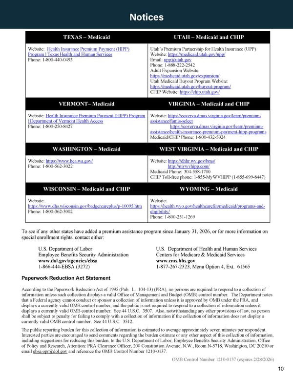 HIPAA and Health Insurance Notices - Page 10